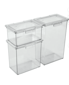 The Home Edit 3-Piece Canister Edit Food Organizer and Storage Containers, Clear