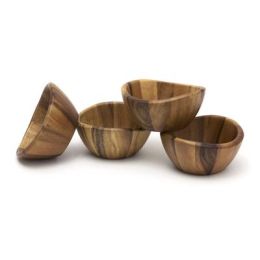 Acacia Wavy Bowls Set 4 Pc